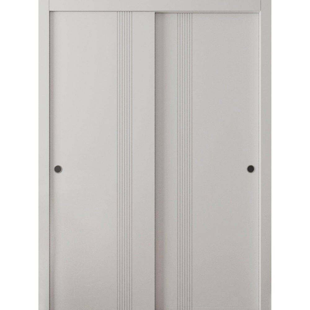 Assembly Required 0112 64 in. x 84 in. Reversible Arctic White Color Solid Core Wood Sliding Door Kit w/Separate Jamb price history on PriceWatchPro