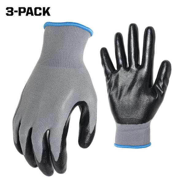 Large Nitrile Dipped Work Glove (3-Pack)