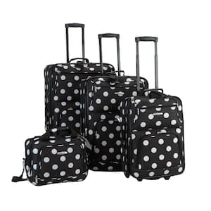 Polka Expandable Luggage 4-Piece Softside Luggage Set, Black Dot