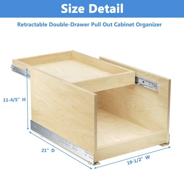 Pull Out Drawer Cabinet Organizer for Kitchen Storage, 11” W x 20” D — Home  Zone Living