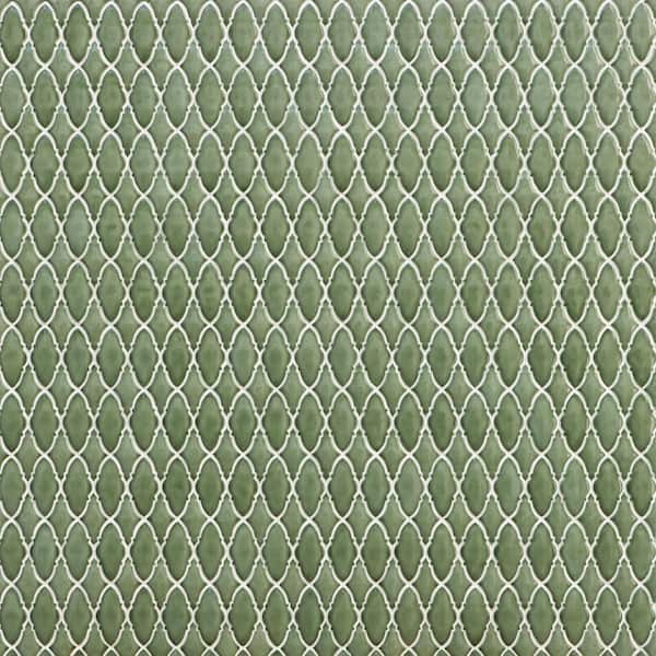 Ivy Hill Tile Delphi Valor Deep Emerald 9 in. x 12 in. Glazed Glass Mosaic Wall Tile (0.60 sq. ft. / Each)