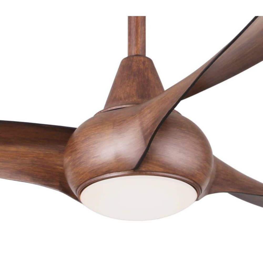 52" Distressed Koa ABS Plastic Ceiling Fan with LED Light and Remote