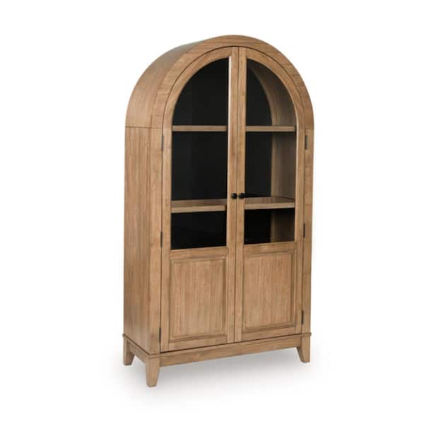 Dagandale Brown/Black 74.13 in. Accent Cabinet with 3 Shelves and Doors