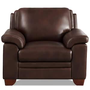 Magnum Chestnut Top Grain Leather Arm Chair with Memory Foam