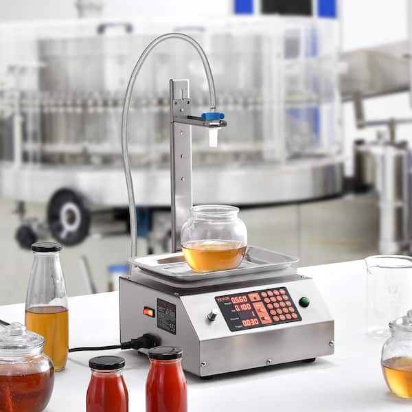 Liquid Filling Machine 0.07-33 lbs. Weighing Capacity Automatic Bottle Filler Machine w/Digital Control (Single Nozzle)