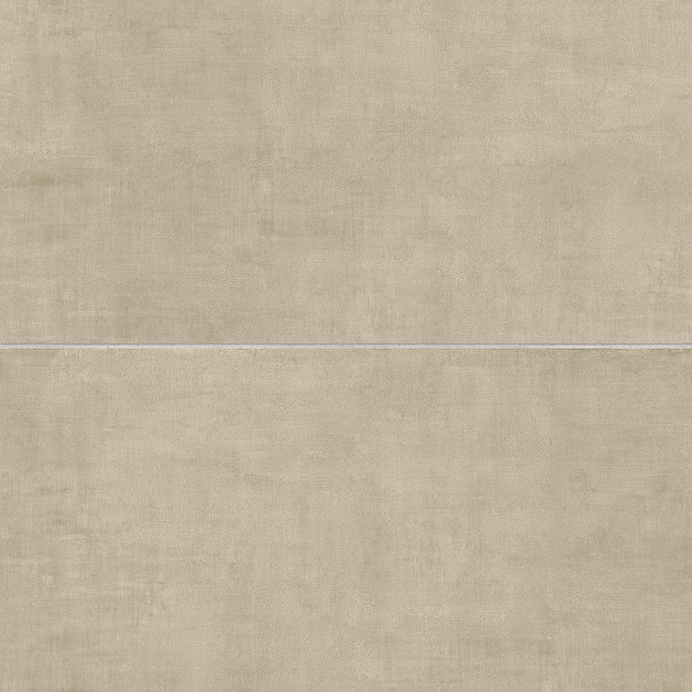 Corso Italia Unico Sand 24 in. x 48 in. Concrete Look Porcelain Floor ...