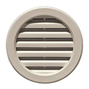 16 in. Round Gable Vent in Khaki (Overall 17 in. x 17 in. x 1.88 in.)
