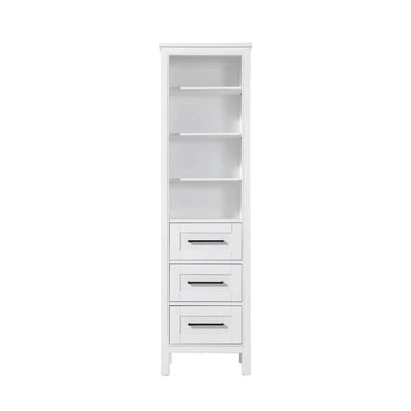 20 in. W x 18 in. D x 72 in. H White Freestanding Linen Cabinet