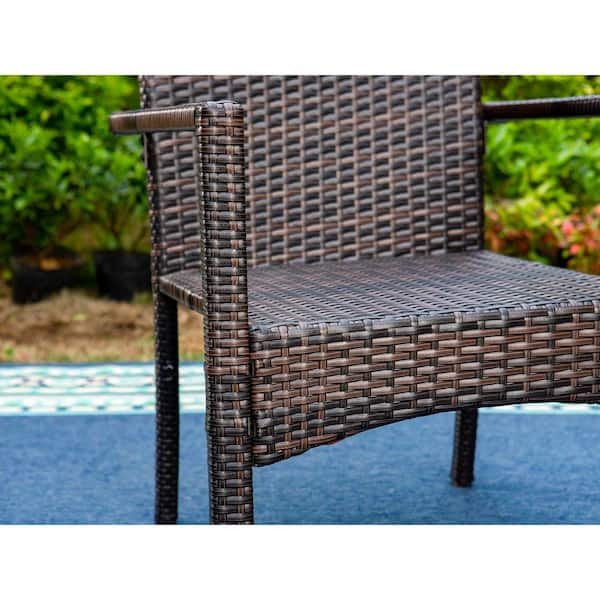 black rattan garden bench