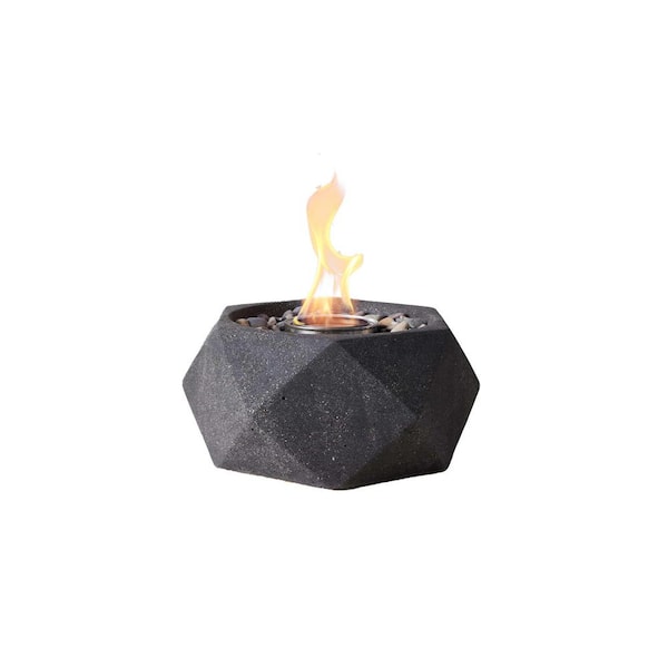 Solo Stove Geo 10.5 in Indoor/Outdoor Concrete Tabletop Fire Bowl in Graphite
