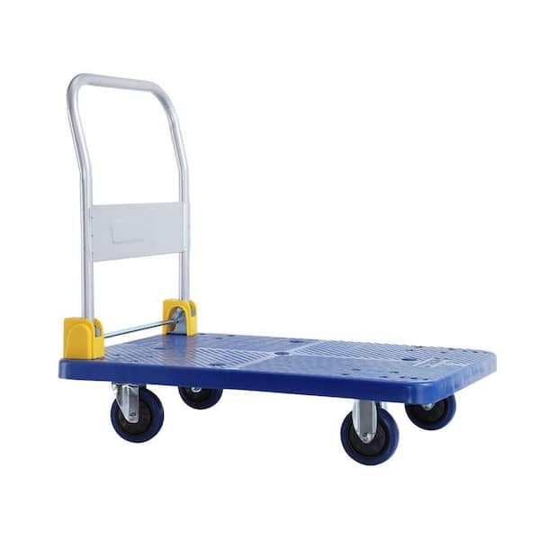 880 lbs. Capacity Blue Steel Foldable Platform Truck Hand Truck