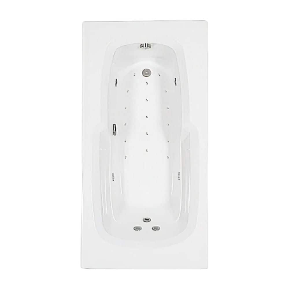 60 in. x 32 in. Acrylic Rectangular Drop-in Whirlpool and Air Bathtub with Reversible Drain in Bone price history on PriceWatchPro