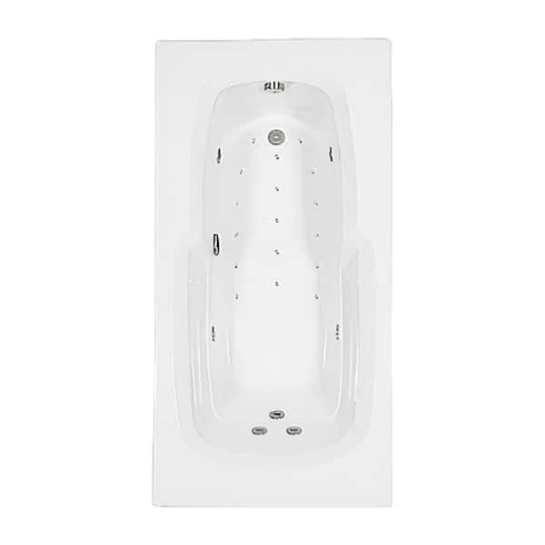 Comfortflo 60 in. x 32 in. Acrylic Rectangular Drop-in Whirlpool and Air Bathtub with Reversible Drain in White