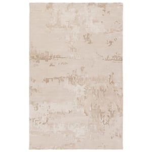 Astris 5 ft. x 8 ft. Light Gray/Taupe Abstract Handmade Area Rug
