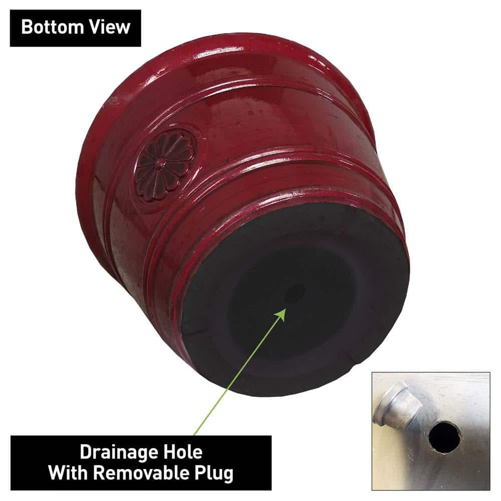 Oxblood Resin 15.25" Modesto Planter for Indoor & Outdoor