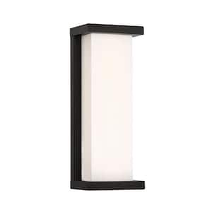 Case 14 in. Black Integrated LED Outdoor Wall Sconce, 3000K