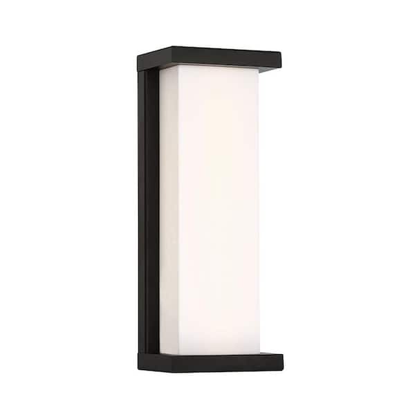 WAC Lighting Case 14 in. Black Integrated LED Outdoor Wall Sconce, 3000K
