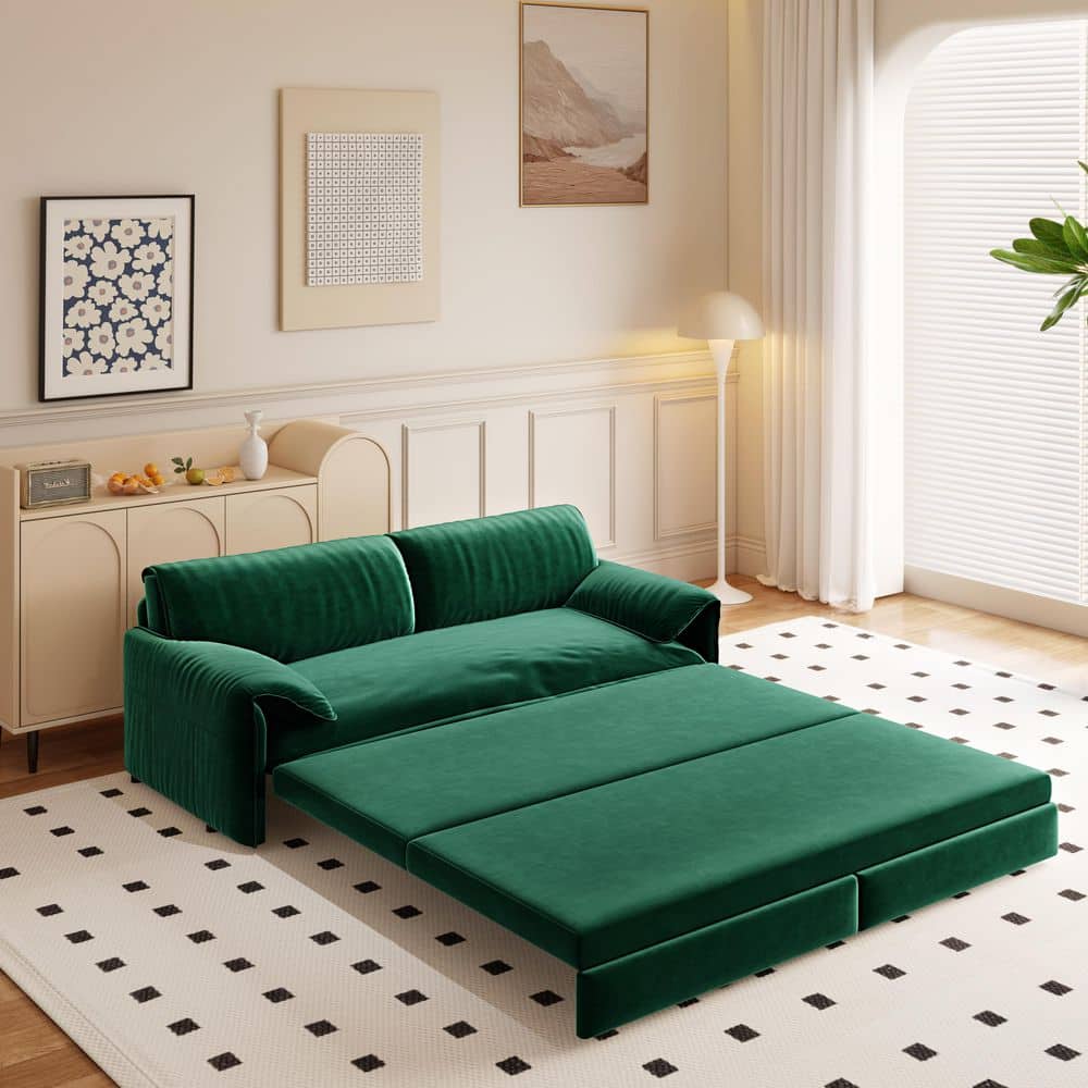 Harper & Bright Designs 3-in-1 Convertible 66 in. Green Soft