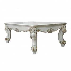 Amelia 36 in. Antique Pearl Finish Rectangle Particle Board Coffee Table