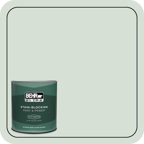 BEHR ULTRA 1 qt. #S410-1 River Mist Extra Durable Semi-Gloss Enamel Interior Paint & Primer