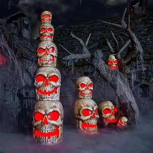 8 ft. Giant Sized LED Skull Stack Halloween Prop
