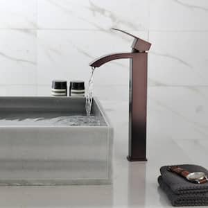 Widespread Single-Handle Single-Hole Bathroom Faucet in Brown