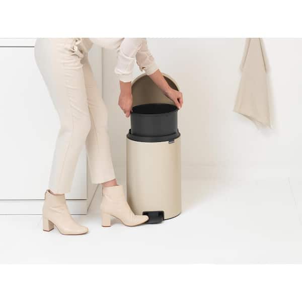 Brabantia NewIcon 5.3 Gal. (20 l) Soft Beige Step On Trash Can