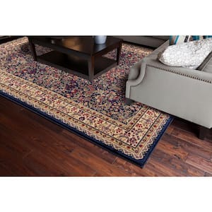 Jewel Collection Sarouk Navy Rectangle Indoor 9 ft. 3 in. x 12 ft. 6 in. Area Rug
