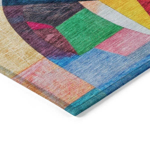Chantille Machine Washable Indoor/Outdoor Abstract ACN1757 Blue 8 ft. x 10 ft. Area Rug