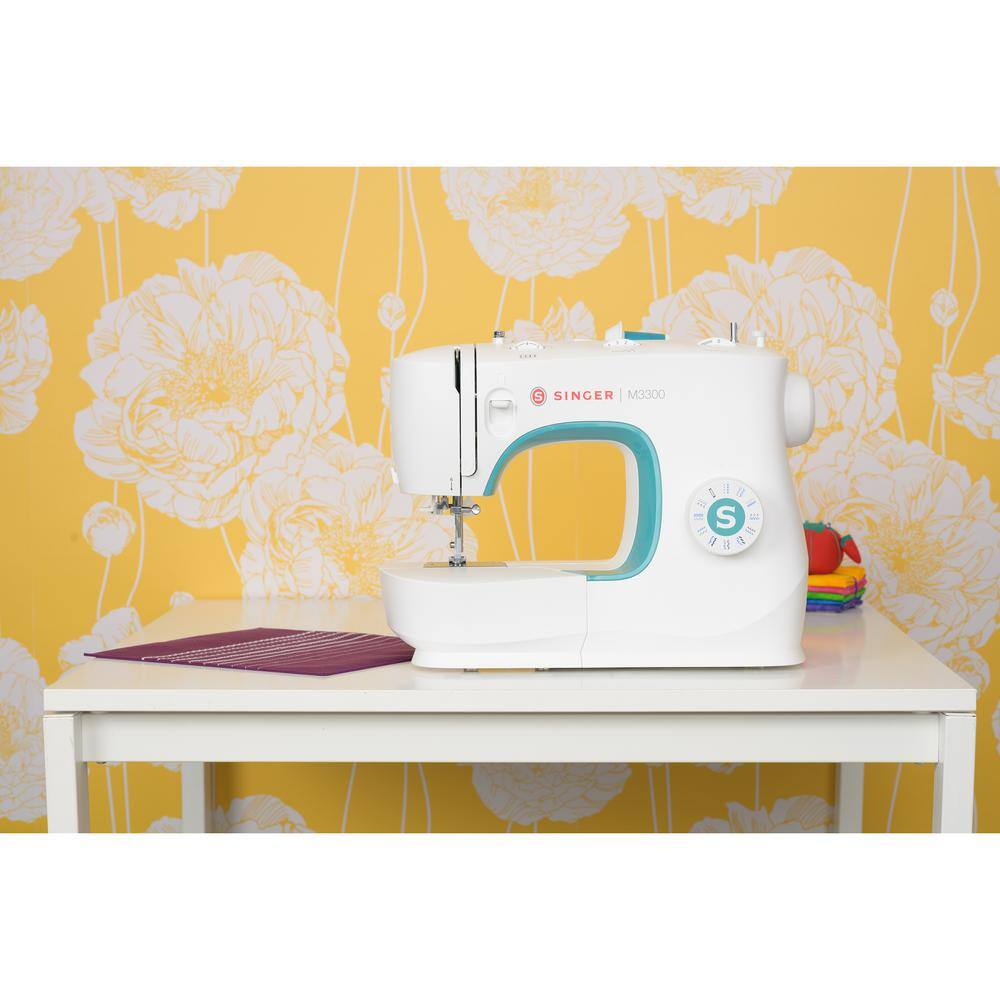 Singer M3300 White Portable Sewing Machine with LED Light