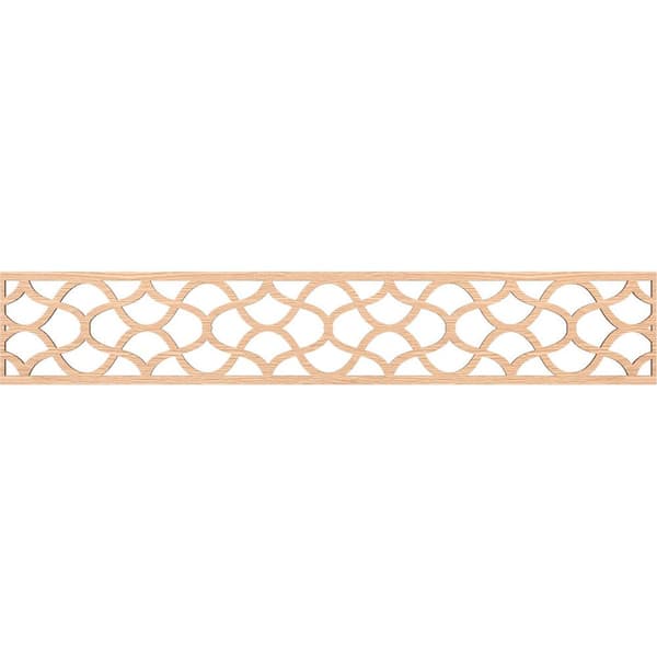 Ekena Millwork Resort Fretwork 0.375 in. D x 46.625 in. W x 8 in. L Red Oak Wood Panel Moulding