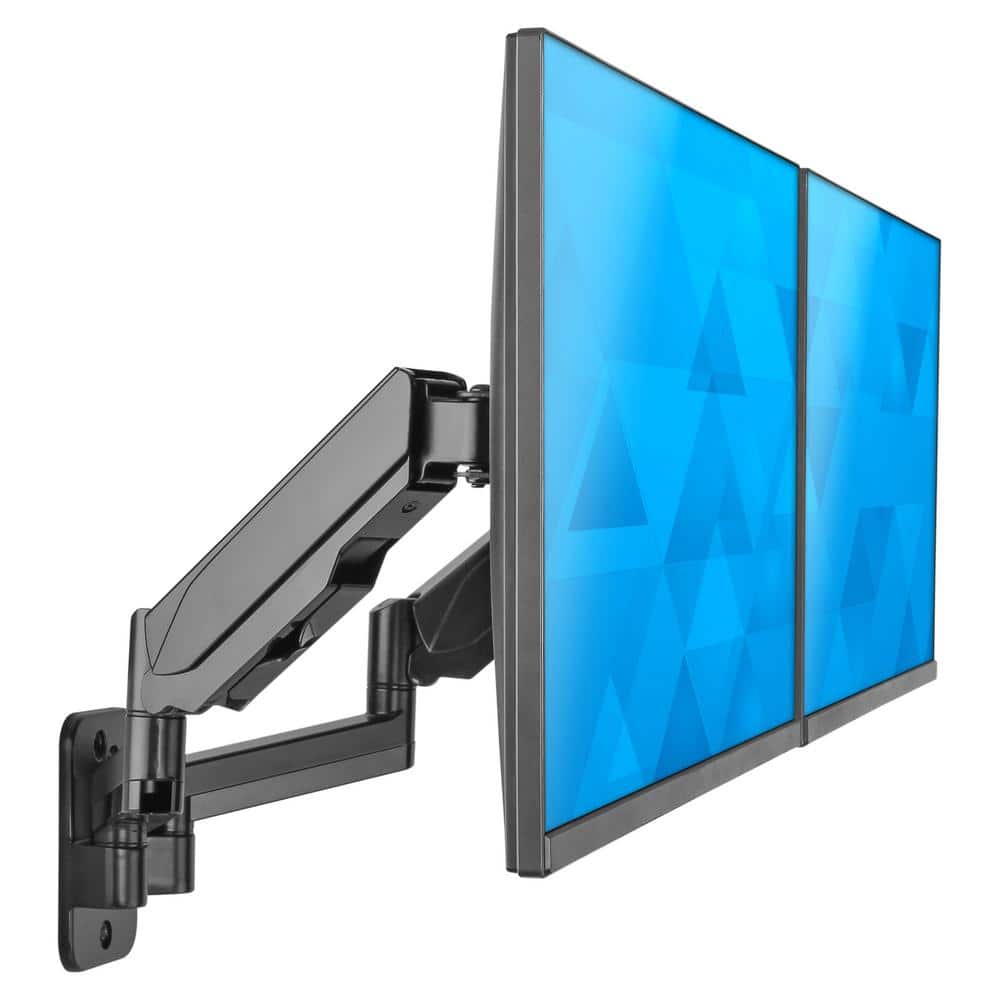 Dual Monitor Full-Motion Wall Mount with Gas Spring Lift