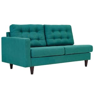 Empress 65 in. Teal Polyester 2-Seat Left-Facing Loveseat with Removable Cushions