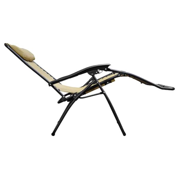 Caravan Sports Infinity Love Seat Beige Metal Textilene Reclining Patio Lawn Chair Zgl01151 The Home Depot