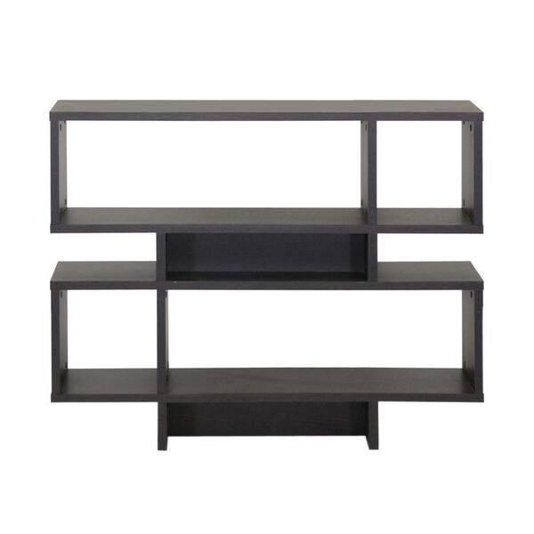 Baxton Studio 35.25 in. Dark Brown Wood 4 shelf Etagere Bookcase