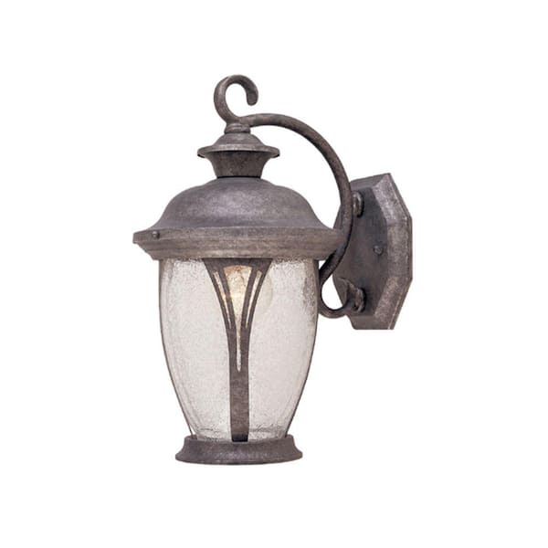 Designers Fountain Westchester 12.75 in. Rustic Silver 1-Light Outdoor Line Voltage Wall Sconce with No Bulb Included