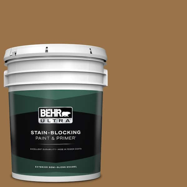 BEHR ULTRA 5 gal. #PPU4-17 Olympic Bronze Semi-Gloss Enamel Exterior Paint & Primer