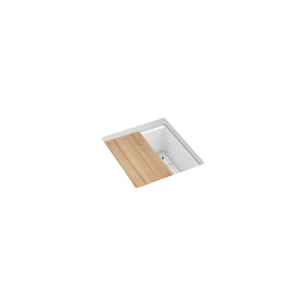 Billings Matte White Granite Composite Undermount Bar Sink with Accessories