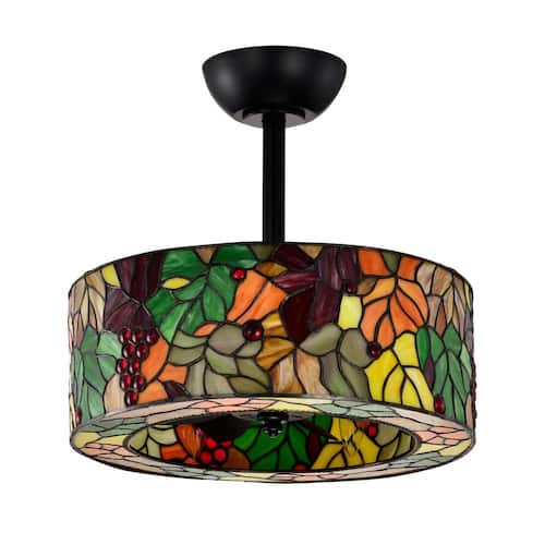 Ralfa 17.1 in. 6-Light Indoor Matte Black Finish Ceiling Fan with Light Kit Lighting