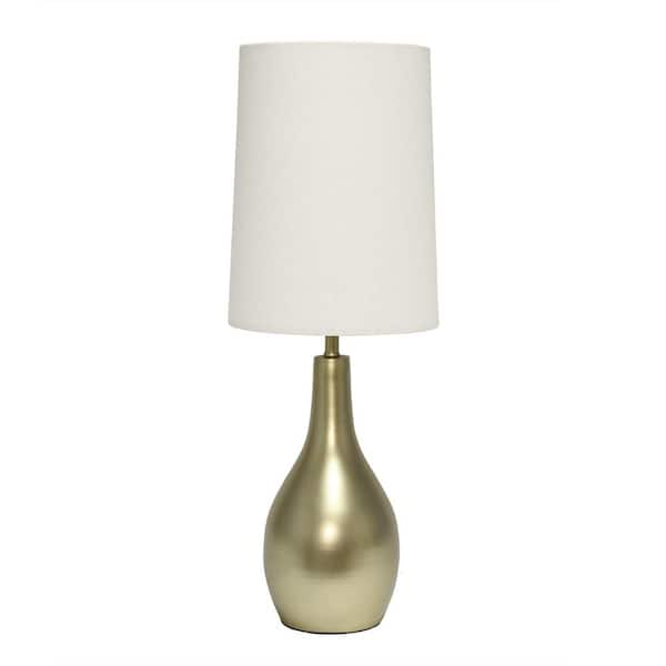 Creekwood home 19.5 in. Stylish Contemporary Hourglass Table Lamp, for Living Room, Bedroom, Office, Dining Room, Entryway, Gold