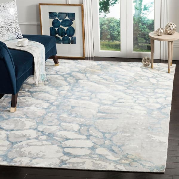 Mirage 8 ft. x 10 ft. Turquoise/Ivory Modern Abstract Area Rug