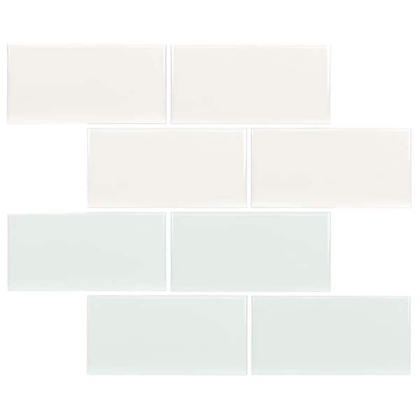MSI Domino White Glossy 3 in. x 6 in. Glossy Ceramic Wall Tile (17 sq. ft./Case)