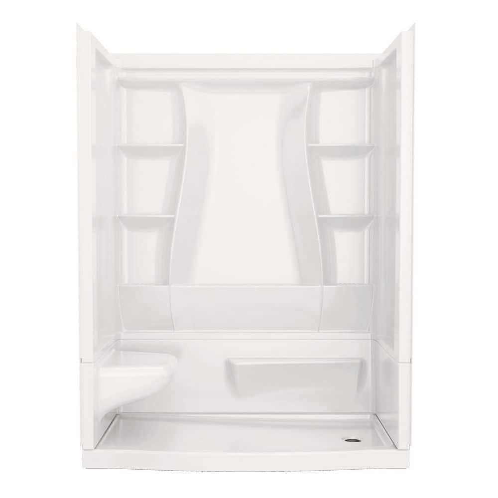 Classic 500 Curve Left Seat 60 in. x 32 in. x 75.88 in. H Alcove Shower Kit Shower Wall and Shower Pan in White -  Delta, BVS3-C51707-WH