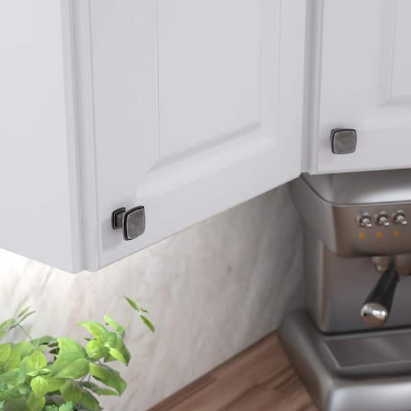 Charlemagne Collection 1-1/4 in. (31 mm) Classic Pewter Square Cabinet Knob