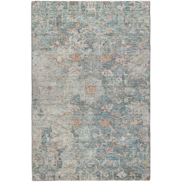 Dream Shag Premium Machine Washable Abstract ADS801 Green 10 ft. x 14 ft. Area Rug