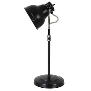 21 in. Black Desk Task Indoor Table Lamp with Black Adjustable Shade