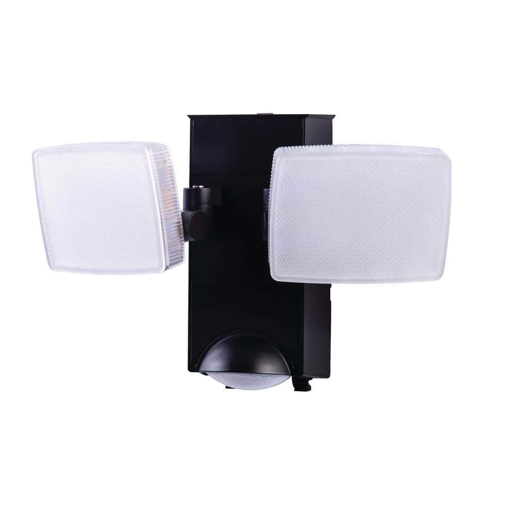 270° Black Motion Sensor Battery Powered Outdoor 2-Head Dusk to Dawn LED S