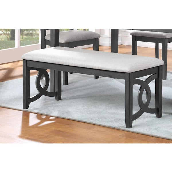NEW CLASSIC HOME FURNISHINGS New Classic Furniture Gia Gray Bedroom Bench with Light Gray Polyester Seat