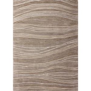 Greenwich Beige 9 ft. x 12 ft. (8'6" x 11'6") Abstract Contemporary Area Rug