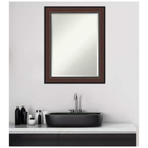 Medium Rectangle Walnut Cherry Beveled Glass Classic Mirror (28.5 in. H x 22.5 in. W)